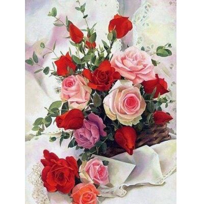 ART Diamantové malování - RŮŽE JSOU KRÁSNÉ KVĚTINY na rámu 40 x 50 cm ART Diamantové malování - RŮŽE JSOU KRÁSNÉ KVĚTINY na rámu 40 x 50 cm