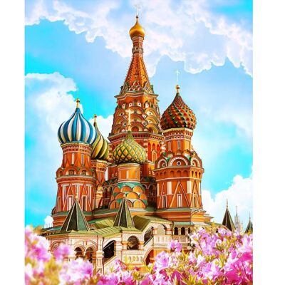 ART Diamantové malování - CHRÁM VASILA BLAŽENÉHO MOSKVA na rámu 40 x 50 cm ART Diamantové malování - CHRÁM VASILA BLAŽENÉHO MOSKVA na rámu 40 x 50 cm