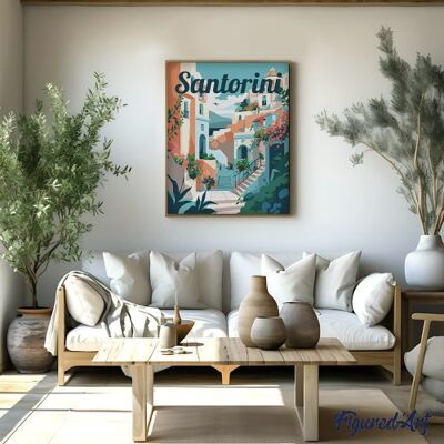 ART Malování podle čísel - VINTAGE ROZKVETLÉ SANTORINI na rámu 40 x 50 cm ART Malování podle čísel - VINTAGE ROZKVETLÉ SANTORINI na rámu 40 x 50 cm