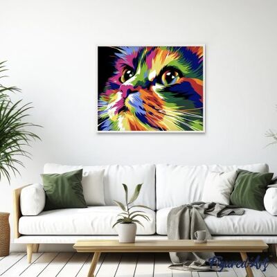 Malování podle čísel - ROZTOMILÁ POP ART KOČKA na rámu 40 x 50 cm Malování podle čísel - ROZTOMILÁ POP ART KOČKA na rámu 40 x 50 cm
