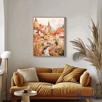 ART Malování podle čísel - KOUZELNÁ JANTAROVÁ VESNICE na rámu 40 x 50 cm ART Malování podle čísel - KOUZELNÁ JANTAROVÁ VESNICE na rámu 40 x 50 cm