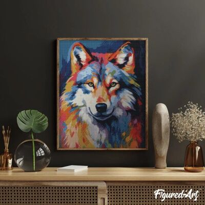 ART Diamantové malování - BAREVNÝ VLK 40 x 50 cm bez rámu ART Diamantové malování - BAREVNÝ VLK 40 x 50 cm bez rámu