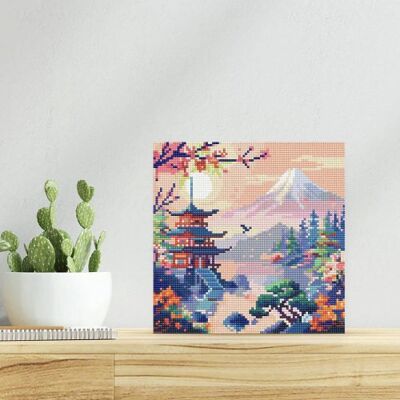 ART Mini diamantové malování - PAGODA POD HOROU FUJI bez rámu 25 x 25cm ART Mini diamantové malování - PAGODA POD HOROU FUJI bez rámu 25 x 25cm