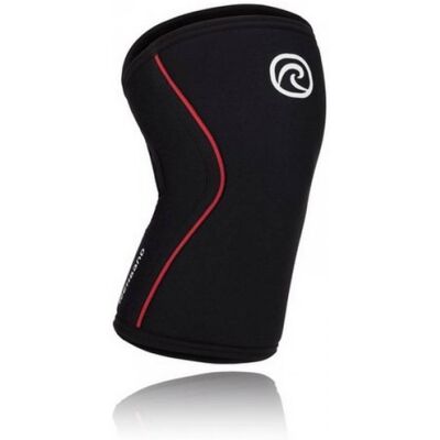 Bandáž kolene Rehband RX 7 mm FRONING - černé a červené pruhy L Bandáž kolene Rehband RX 7 mm FRONING - černé a červené pruhy L