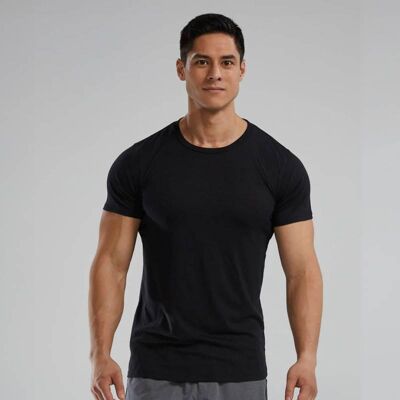 Pánské tričko TYR lehké ultrasoft - černé XL Pánské tričko TYR lehké ultrasoft - černé XL