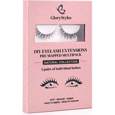 GloryStyles Sada 5 párů segmentových řas - NATURAL COLLECTION GloryStyles Sada 5 párů segmentových řas - NATURAL COLLECTION
