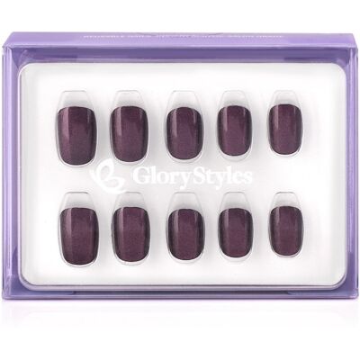 GloryStyles Nalepovací nehty - purpurová - 30 ks GloryStyles Nalepovací nehty - purpurová - 30 ks