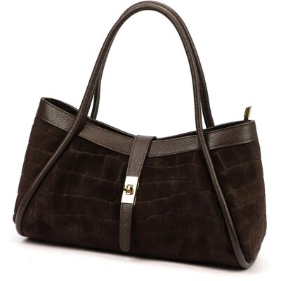 Dámská kabelka Camilla PREMIUM 10.014 CROCO tmavě hnědá Dámská kabelka Camilla PREMIUM 10.014 CROCO tmavě hnědá