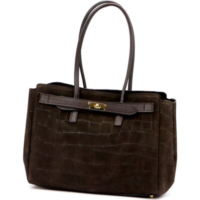 Dámská kabelka Camilla PREMIUM 10.004 CROCO tmavě hnědá Dámská kabelka Camilla PREMIUM 10.004 CROCO tmavě hnědá