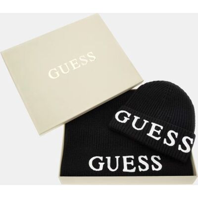 Guess Gift Beanie Scarf – Black – dárkový set čepice a šála Guess Gift Beanie Scarf – Black – dárkový set čepice a šála