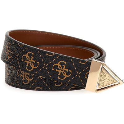 Guess Eco Erica Adjustable & Reversible Belt – Brown Logo – dámský oboustranný pásek - S 85 cm Guess Eco Erica Adjustable & Reversible Belt – Brown Logo – dámský oboustranný pásek - S 85 cm
