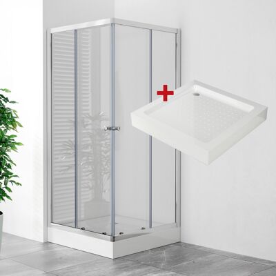 WellMall POINT Q LOR 90 Clear Čtvercový sprchový kout s akrylátovou vaničkou WellMall POINT Q LOR 90 Clear Čtvercový sprchový kout s akrylátovou vaničkou