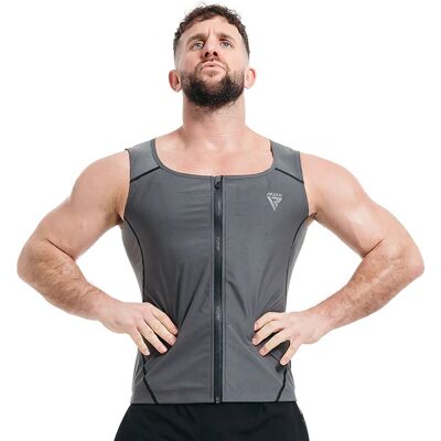 ACRA Sport RDX Sauna vesta pánská SWEAT VEST M2, šedá 3XL ACRA Sport RDX Sauna vesta pánská SWEAT VEST M2, šedá 3XL