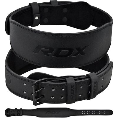 ACRA Sport RDX Vzpěračský opasek GYM BELT 4palcový kožený, celočerný, L ACRA Sport RDX Vzpěračský opasek GYM BELT 4palcový kožený, celočerný, L