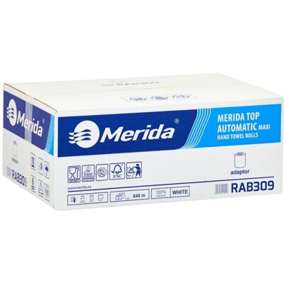 Papírové ručníky Merida maxi automatic, 100% celulóza, 2.vrstvé do dávkovače, 6.rolí v balení Papírové ručníky Merida maxi automatic, 100% celulóza, 2.vrstvé do dávkovače, 6.rolí v balení