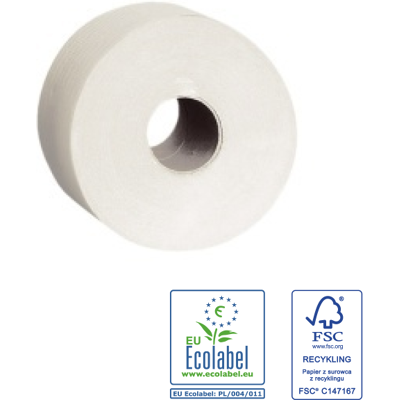 Toaletní papír Merida Jumbo Standard 2.vrstvý, 28cm, 270m, recykl, 6.rolí v balení Toaletní papír Merida Jumbo Standard 2.vrstvý, 28cm, 270m, recykl, 6.rolí v balení