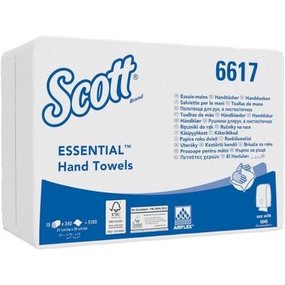 Scott Essential Interfold Rukavice Bílé - 5100 Listů - Hygienické a Savé Scott Essential Interfold Rukavice Bílé - 5100 Listů - Hygienické a Savé