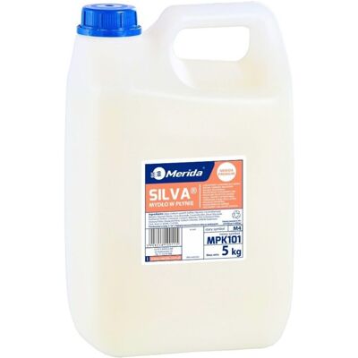 Tekuté mýdlo v kanystru bílé Merida Silva krémové 5 kg Tekuté mýdlo v kanystru bílé Merida Silva krémové 5 kg