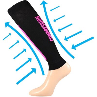 VOXX Návleky na lýtko kompresní FLEX černé - neon růžové L-XL 113473 VOXX Návleky na lýtko kompresní FLEX černé - neon růžové L-XL 113473