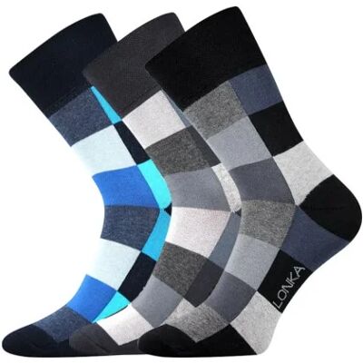 LONKA Ponožky bavlněné kostkované DECUBE se stříbrem MIX TMAVÉ (3 páry) 47-50 113705 LONKA Ponožky bavlněné kostkované DECUBE se stříbrem MIX TMAVÉ (3 páry) 47-50 113705