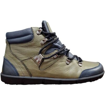 Wild 017-26017 Dámské celokožené barefoot kotníkové boty khaki 39 Wild 017-26017 Dámské celokožené barefoot kotníkové boty khaki 39