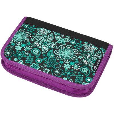 Bagmaster ALFA 9 B školní jednochlopňový penál - tyrkysové ornamenty zelená 180414 Bagmaster ALFA 9 B školní jednochlopňový penál - tyrkysové ornamenty zelená 180414