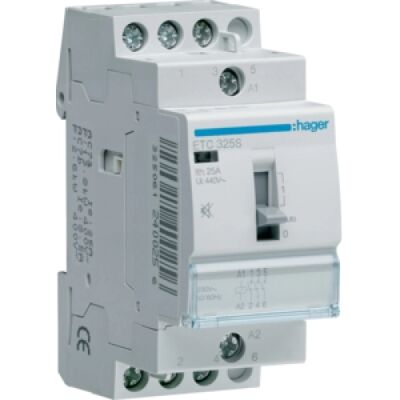 Instalační stykač hager ETC325S 25A/230V 3NO automatický návrat tichý Instalační stykač hager ETC325S 25A/230V 3NO automatický návrat tichý