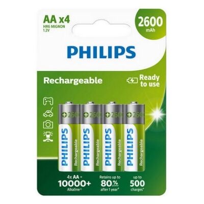 Nabíjecí tužkové baterie AA Philips MultiLife HR6 R6B4B260/10 2600mAh NiMH (blistr 4ks) Nabíjecí tužkové baterie AA Philips MultiLife HR6 R6B4B260/10 2600mAh NiMH (blistr 4ks)