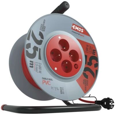 Prodlužovací kabel na bubnu 25m/4zásuvky 3x1,5mm2 oranžová EMOS P19425 1908042501 Prodlužovací kabel na bubnu 25m/4zásuvky 3x1,5mm2 oranžová EMOS P19425 1908042501