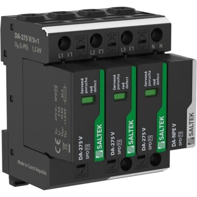SALTEK Přepěťová ochrana DA-275 V/3+1 třífázová, zapojení 3+1, 230V/63A SALTEK Přepěťová ochrana DA-275 V/3+1 třífázová, zapojení 3+1, 230V/63A