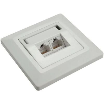 Datová zásuvka 2xRJ45 CAT.5E UTP Solarix SX9-2-5E-UTP-WH Datová zásuvka 2xRJ45 CAT.5E UTP Solarix SX9-2-5E-UTP-WH