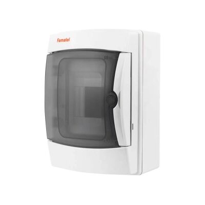 Rozvodnice na omítku Famatel 3904-T průhledné dveře 4M IP65 39041 Rozvodnice na omítku Famatel 3904-T průhledné dveře 4M IP65 39041