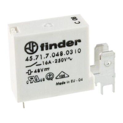 Relé do plošných spojů Finder 1Z/16A 48VDC 45.71.7.048.0310 Relé do plošných spojů Finder 1Z/16A 48VDC 45.71.7.048.0310