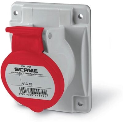 Zásuvka vestavná SCAME OPTIMA 5P 16A 400V IP44 413.1667 Zásuvka vestavná SCAME OPTIMA 5P 16A 400V IP44 413.1667