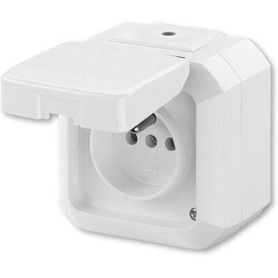 ABB Variant+ zásuvka IP54 bílá 5518N-C02510 B s víčkem ABB Variant+ zásuvka IP54 bílá 5518N-C02510 B s víčkem