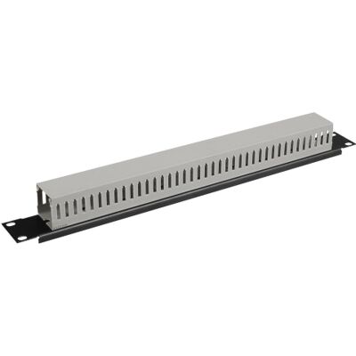 Vyvazovací panel 1U 19" s plastovým kanálem Solarix VP-03-1-PK-B Vyvazovací panel 1U 19" s plastovým kanálem Solarix VP-03-1-PK-B