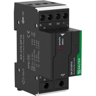 SALTEK Přepěťová ochrana DA-275-DF16 s vf filtrem, 230V/16A SALTEK Přepěťová ochrana DA-275-DF16 s vf filtrem, 230V/16A