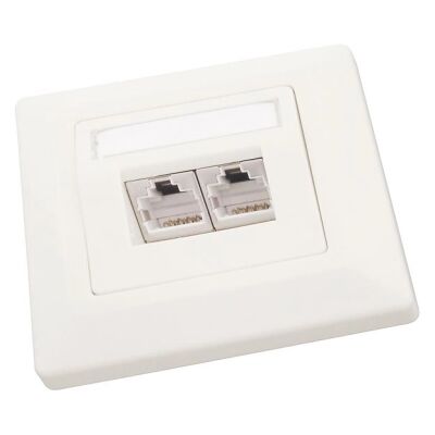 Datová zásuvka 2xRJ45 CAT.5E STP Solarix SX9-2-5E-STP-WH Datová zásuvka 2xRJ45 CAT.5E STP Solarix SX9-2-5E-STP-WH