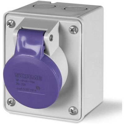 Zásuvka nástěnná Scame 530.1610 IEC309 2P 16A 20-25V 50/60Hz IP44 Zásuvka nástěnná Scame 530.1610 IEC309 2P 16A 20-25V 50/60Hz IP44