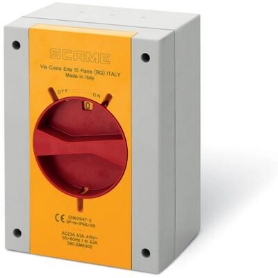 Vačkový spínač 0-1 SCAME ISOLATOR 590.EM6303 63A 3P Vačkový spínač 0-1 SCAME ISOLATOR 590.EM6303 63A 3P