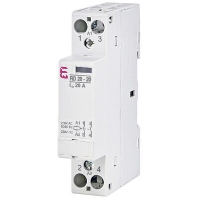 Instalační stykač ETI RD 20-20-230V AC/DC 20A 2NO 002464004 tichý Instalační stykač ETI RD 20-20-230V AC/DC 20A 2NO 002464004 tichý