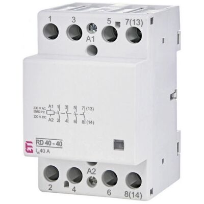 Instalační stykač ETI RD 40-40-230V AC/DC 40A 4NO 002464018 tichý Instalační stykač ETI RD 40-40-230V AC/DC 40A 4NO 002464018 tichý