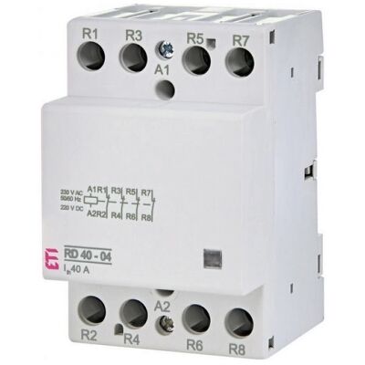 Instalační stykač ETI RD 40-04-230V AC/DC 40A 4NC 002464024 tichý Instalační stykač ETI RD 40-04-230V AC/DC 40A 4NC 002464024 tichý