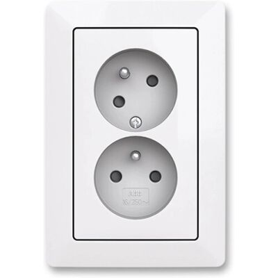 ABB Zoni dvojzásuvka bílá 5513T-C02157 500 s clonkami ABB Zoni dvojzásuvka bílá 5513T-C02157 500 s clonkami