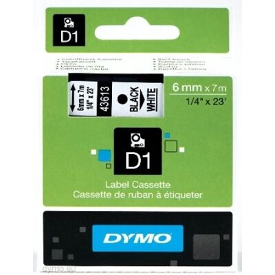 Páska do štítkovače Dymo 43613 bílá/černá 6mm/7m S0720780 Páska do štítkovače Dymo 43613 bílá/černá 6mm/7m S0720780