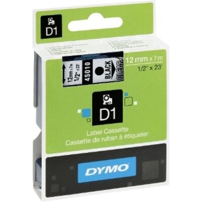 Páska do štítkovače Dymo 45010 průhledná/černá 12mm/7m S0720500 Páska do štítkovače Dymo 45010 průhledná/černá 12mm/7m S0720500
