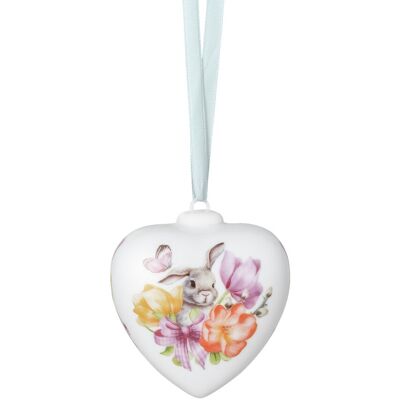 Rosenthal Porcelánová závěsná dekorace srdce "Zajíček s tulipány", 7 cm 02256-724082-27841 Rosenthal Porcelánová závěsná dekorace srdce "Zajíček s tulipány", 7 cm 02256-724082-27841