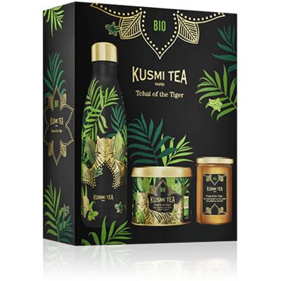 Kusmi Tea Dárkový set Tchai of the Tiger: dóza s čajem (100 g), želé (250 g) a termolahev 0,5 l 21685A1500 Kusmi Tea Dárkový set Tchai of the Tiger: dóza s čajem (100 g), želé (250 g) a termolahev 0,5 l 21685A1500