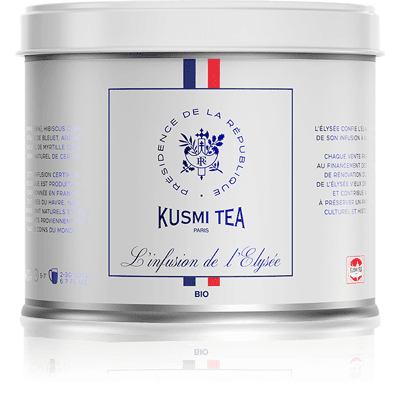 Kusmi Tea Sypaný ovocný čaj L'infusion de l'Élysée Bio, kovová dóza 90 g 21199A1070 Kusmi Tea Sypaný ovocný čaj L'infusion de l'Élysée Bio, kovová dóza 90 g 21199A1070