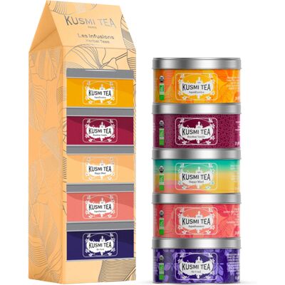 Kusmi Tea Dárková sada Herbal teas, 5 miniatur se sypaným bylinným a ovocným čajem, 98 g 21334A1141 Kusmi Tea Dárková sada Herbal teas, 5 miniatur se sypaným bylinným a ovocným čajem, 98 g 21334A1141